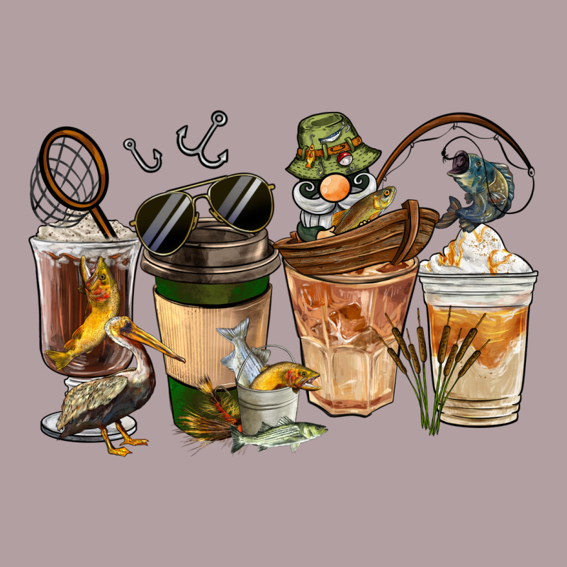 Fishing Coffee Cups Vintage Hoodie by FaDigitalArtStudio | Teevron