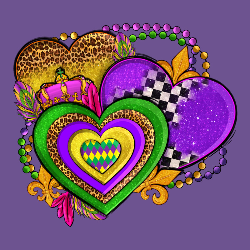 Mardi Gras Heart Olivia Vintage Tee by OliviaCreatesArt | Teevron