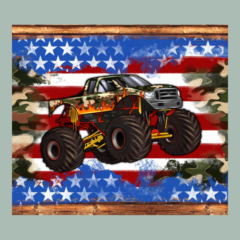 Monster Truck American Flag Tumbler Classic Tee by Artiststas | Teevron