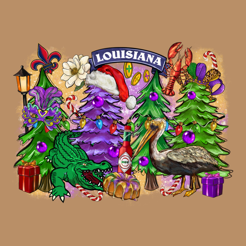 Christmas Louisiana Mardi Gras Trees Vintage Hoodie by FaDigitalArtStudio | Teevron