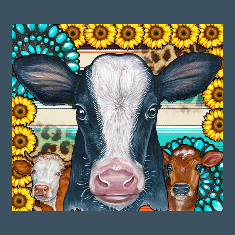 Cows Gemstone Sunflowers Tumbler Urban Heavy Tee by CowCowDesign | Teevron