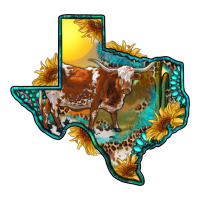western texas map with longhorn bull | Teevron