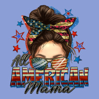 All American Mama Messy Bun 4th Of July Long Sleeve Tee | Teevron