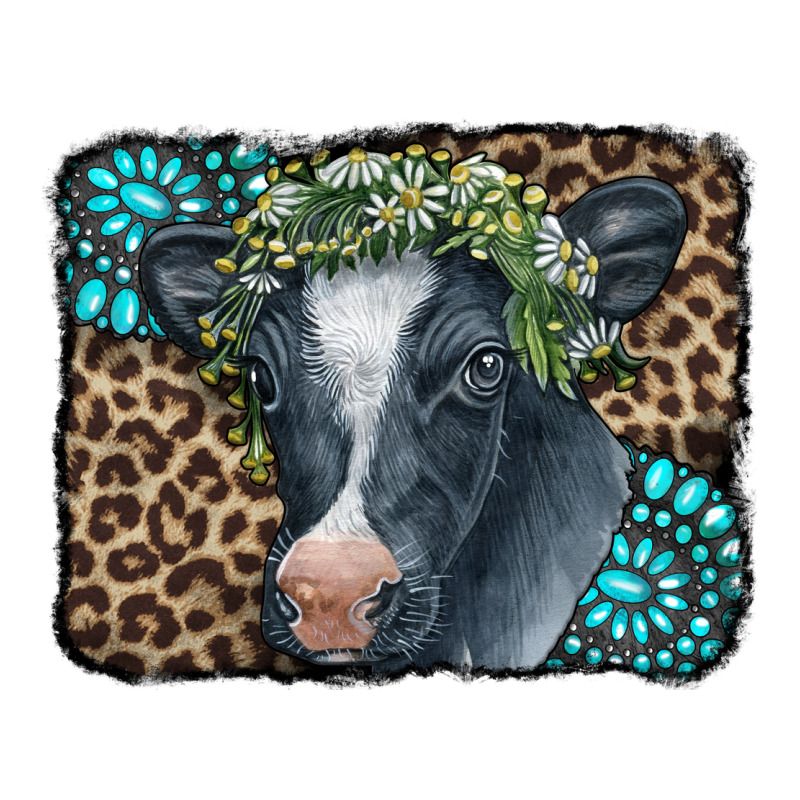 Floral Cow Leopard Gemstone Urban Heavy Tee by CowCowDesign | Teevron