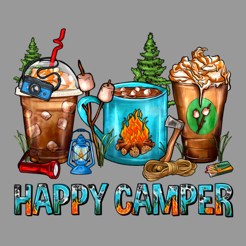Happy Camper Coffee Cups Vintage Hoodie by FaDigitalArtStudio | Teevron