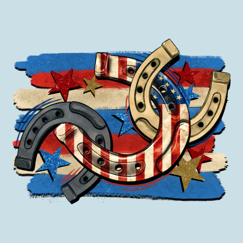 4th Of July Horseshoe Ladies Tee by CowGirlArtShop | Teevron