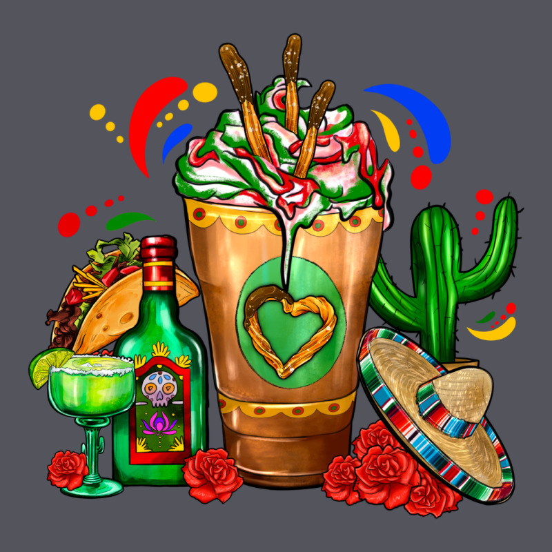 Mexican Cold Drink With Cactus Sombrero And Tequil Vintage Hoodie by FaDigitalArtStudio | Teevron