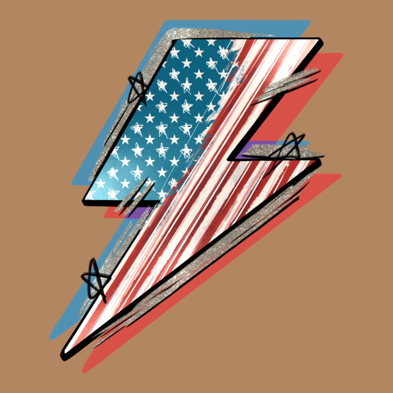 American Flag Lightning Bolt 4th Of July Long Sleeve Tee by FaDigitalArtStudio | Teevron