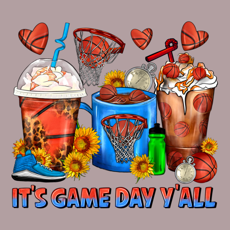 It's Game Day Y'all Basketball Coffee Cups Vintage Hoodie by FaDigitalArtStudio | Teevron