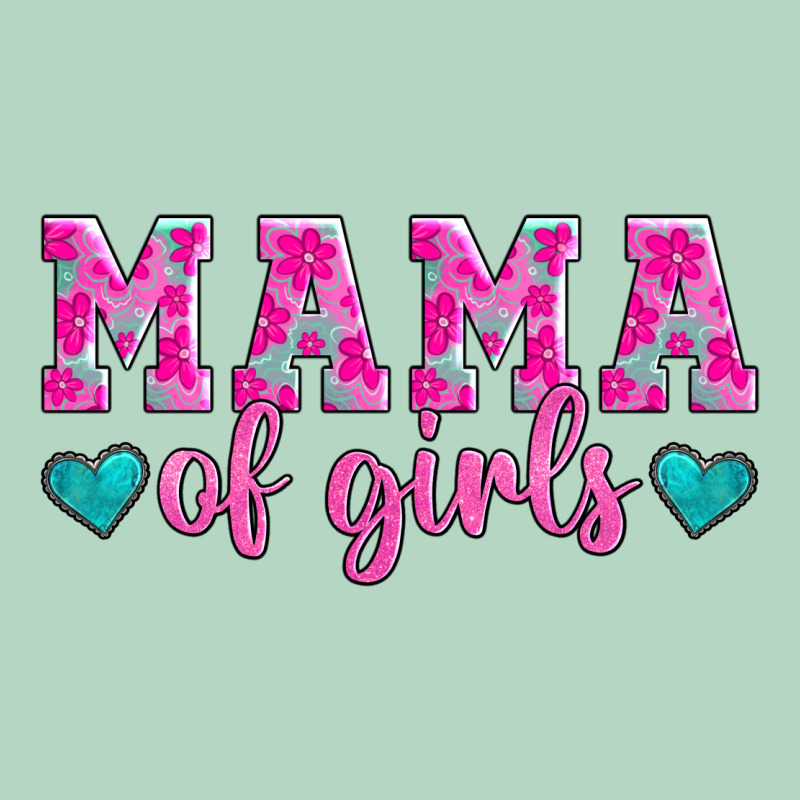 Mama Of Girls Floral Pattern Turquoise Heart Classic Tee by Jasminsmagicworld | Teevron