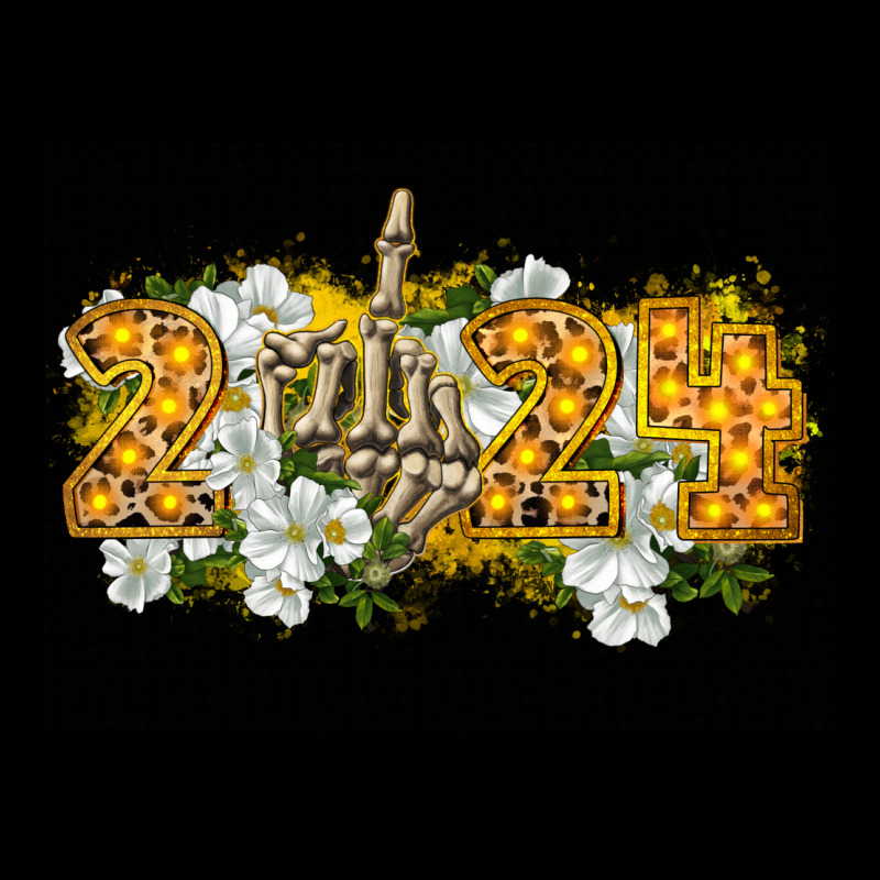2024 Skeleton Middle Finger New Year Ladies Tee by CowGirlArtShop | Teevron