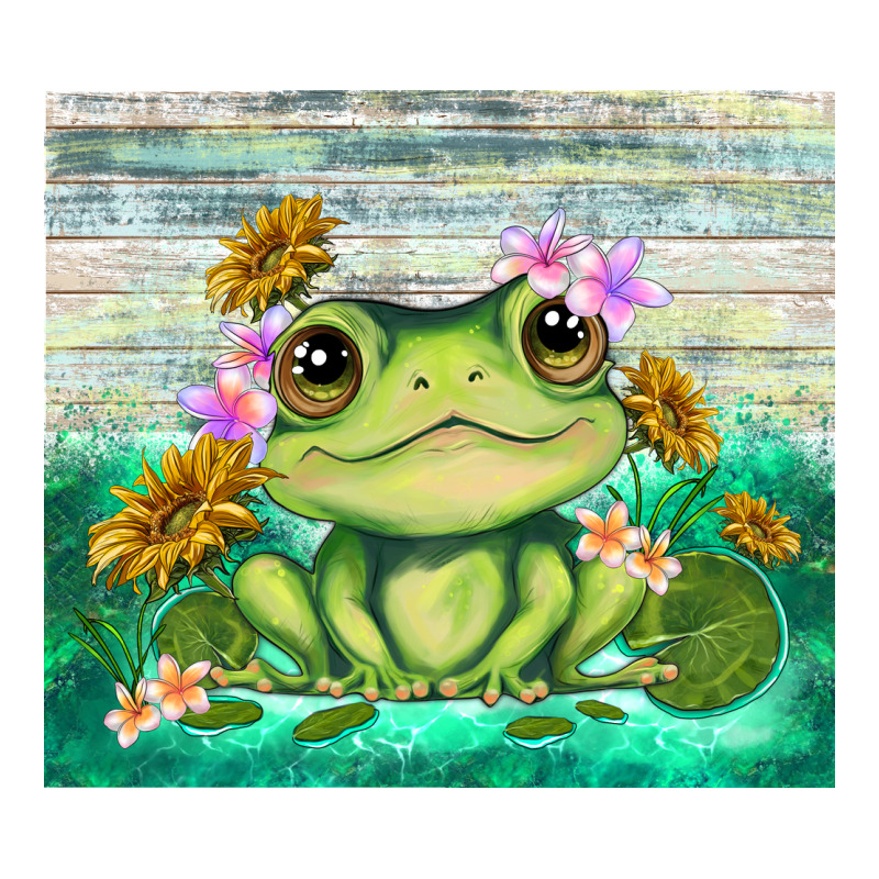 Frog With Sunflower Premium Tee by TumblerDesignByShophia | Teevron