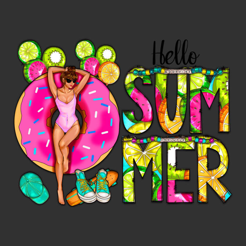Hello Summer Donut Girl Urban Heavy Tee by CowCowDesign | Teevron