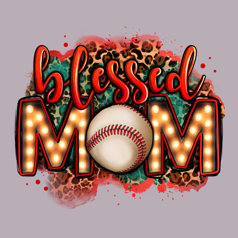 Blessed Baseball Mom Lightbulb Letters Vintage Tee by OliviaCreatesArt | Teevron