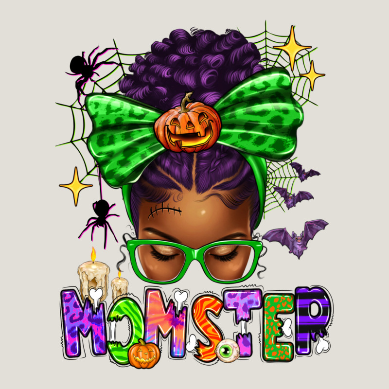 Halloween Afro Messy Bun Momster Heavy Core Tee by texasbilliewilder | Teevron