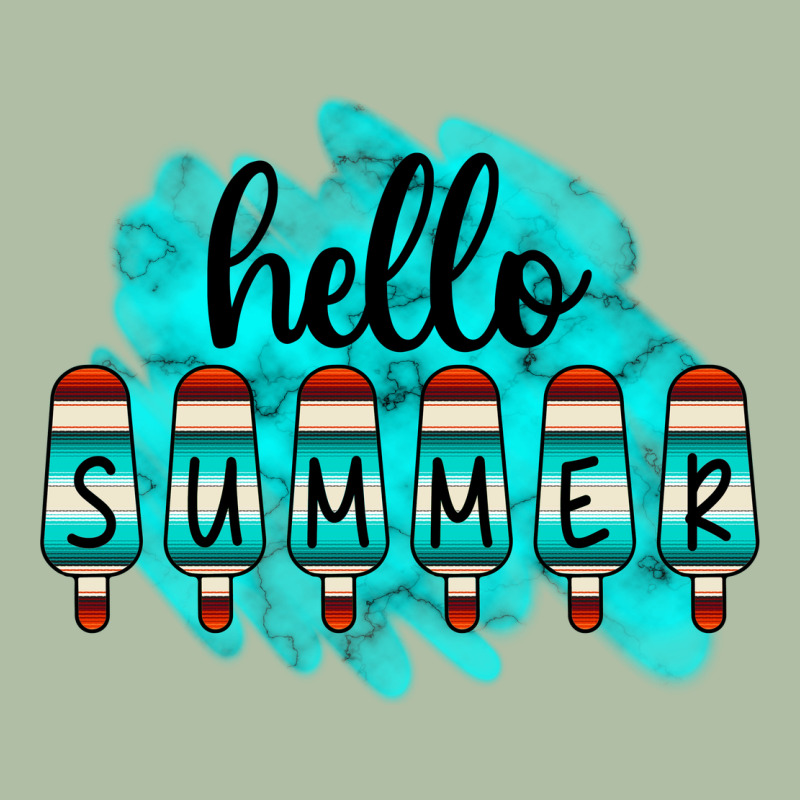 Hello Summer Serape Turquoise Urban Heavy Tee by CowCowDesign | Teevron