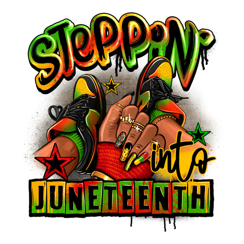 Steppin' Into Juneteenth Black Girl Sneakers Urban Heavy Tee by RanaPortraitStore | Teevron