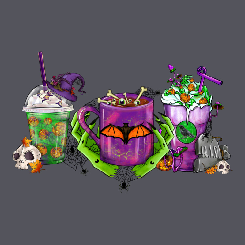 Halloween Coffee Cups Vintage Hoodie by FaDigitalArtStudio | Teevron