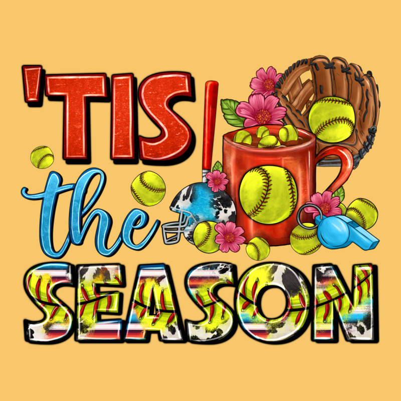 Tis The Season  Softball Coffee Mug Vintage Hoodie by FaDigitalArtStudio | Teevron