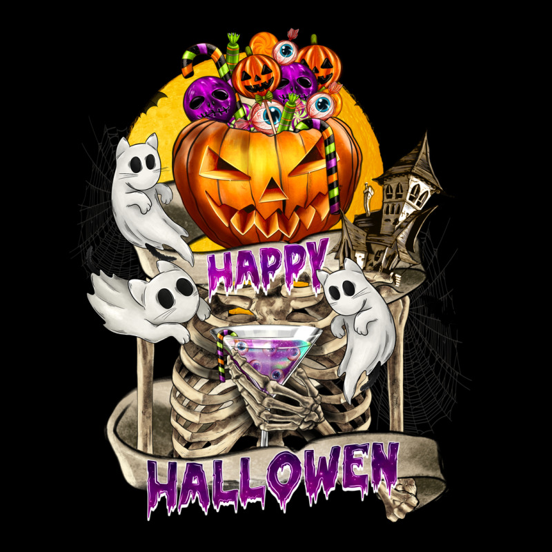 Happy Halloween With Skeleton Heavy Core Tee by texasbilliewilder | Teevron