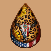 American Sunflower Bullskull Teardrop Earrings Vintage Tee | Teevron