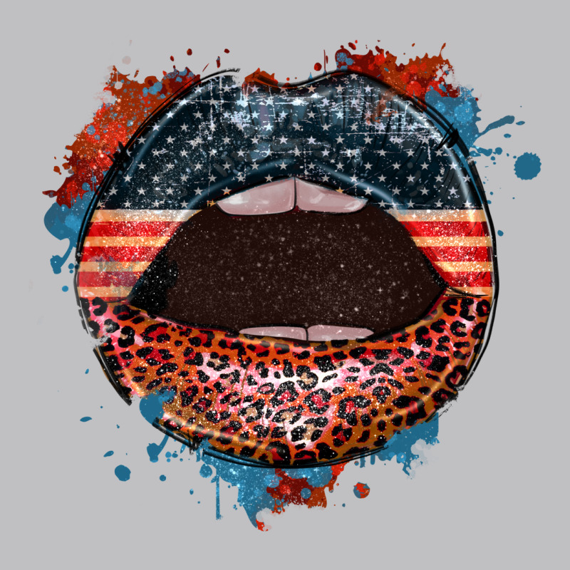 American Flag Lips 4th Of July Long Sleeve Tee by FaDigitalArtStudio | Teevron