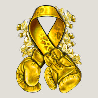 Childhood Cancer Yellow Ribbon With Boxing Gloves Heavy Core Tee | Teevron