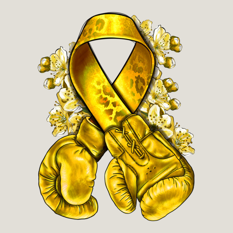 Childhood Cancer Yellow Ribbon With Boxing Gloves Heavy Core Tee by NancyCooperArtShop | Teevron