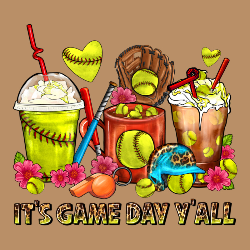 It's Game Day Y'all Softball Coffee Cups Vintage Hoodie by FaDigitalArtStudio | Teevron