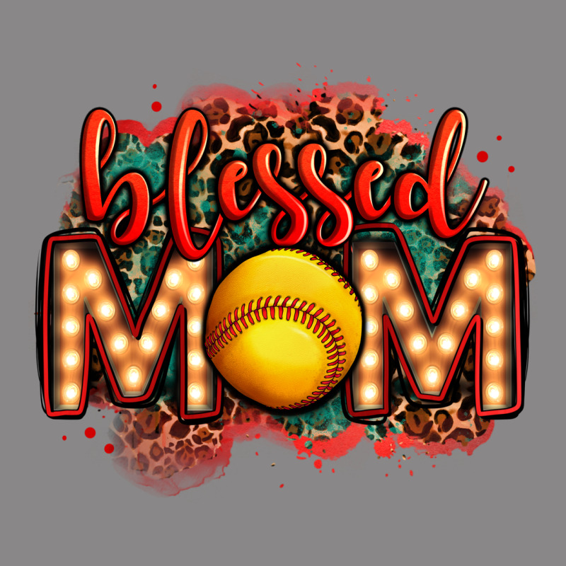 Blessed Softball Mom Lightbulb Letters Vintage Tee by OliviaCreatesArt | Teevron
