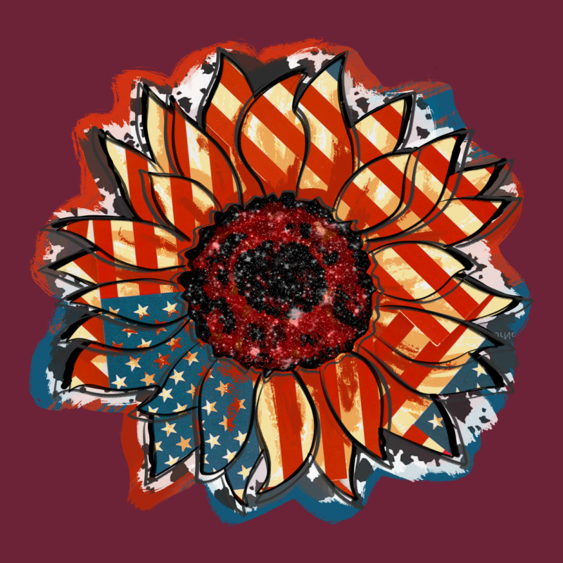 American Flag Sunflower 4th Of July Long Sleeve Tee by FaDigitalArtStudio | Teevron