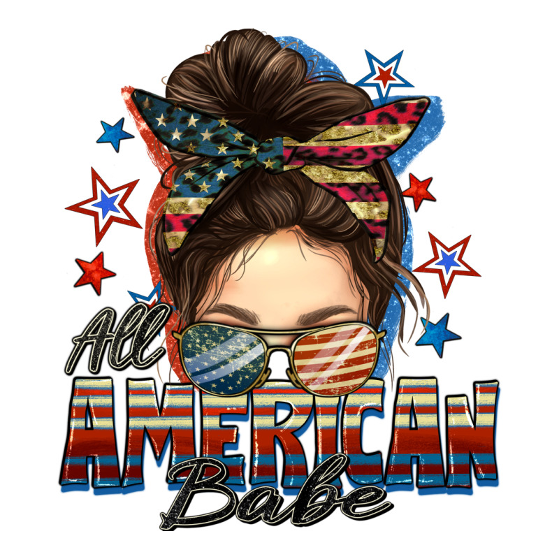 American Babe Messy Bun Long Sleeve Tee by FaDigitalArtStudio | Teevron