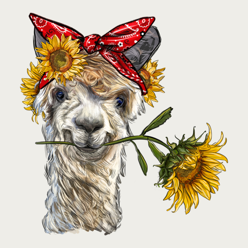 Alpaca With Sunflowers And Bandana Zipper Hoodie by BarkalooDesign | Teevron