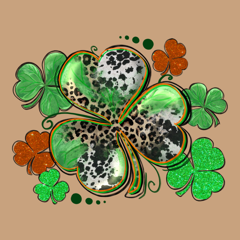 St. Patrick's Day Shamrock Leopard And Cowhide Vintage Tee by CowGirlArtShop | Teevron