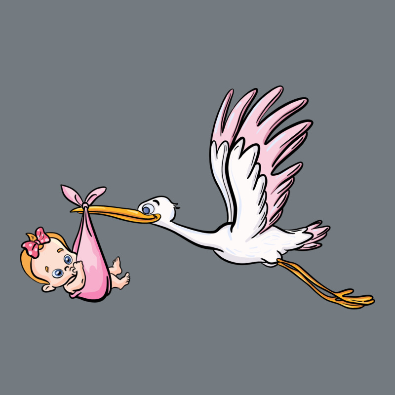 Stork With Baby Girl Heavyweight Sweatshirt by BarkalooDesign | Teevron