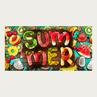Summer With Fruits License Plate Zipper Hoodie | Teevron