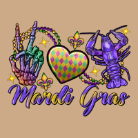 Peace Love Crawfish Mardi Gras Skeleton Hand Vintage Hoodie | Teevron