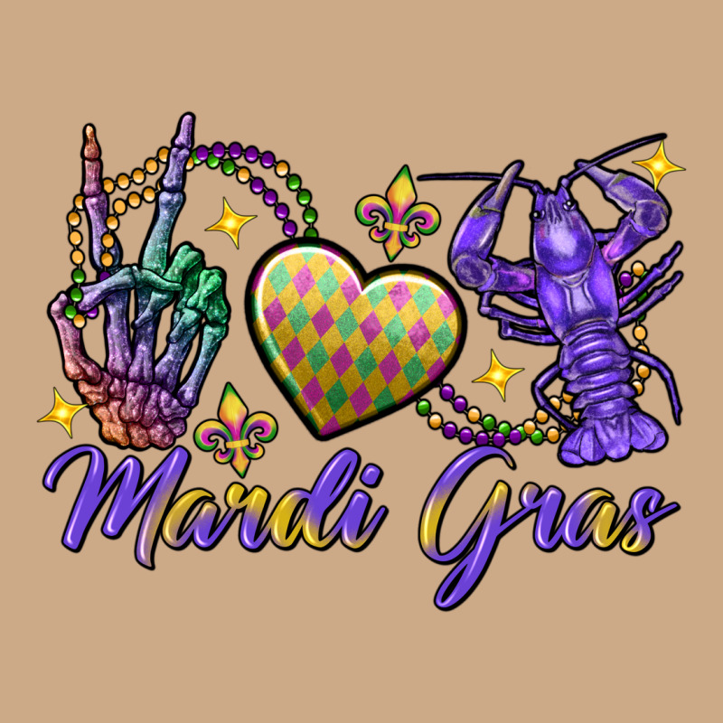 Peace Love Crawfish Mardi Gras Skeleton Hand Vintage Hoodie by FaDigitalArtStudio | Teevron