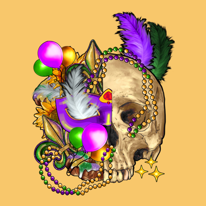 Mardi Gras Skull Vintage Hoodie by FaDigitalArtStudio | Teevron