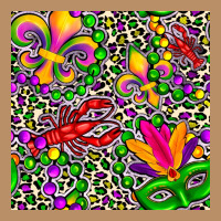 Mardi Gras Crawfish Leopard  Seamless Pattern Vintage Hoodie | Teevron