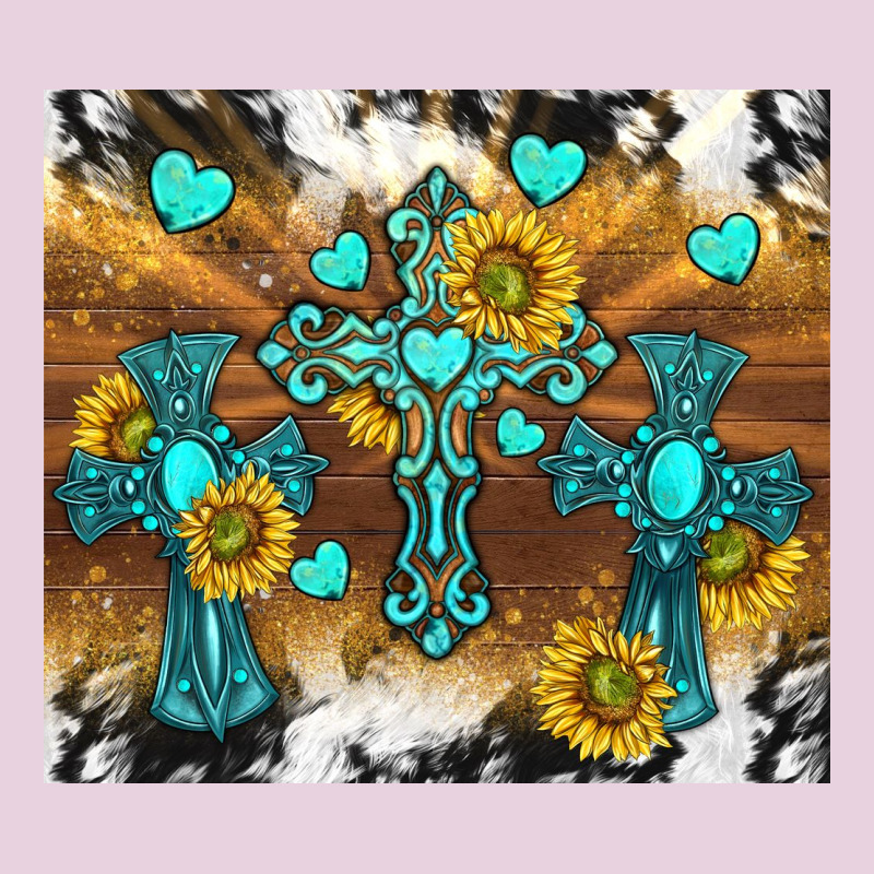 Western Crosses And Sunflowers Ladies Tee by TumblerDesignByShophia | Teevron