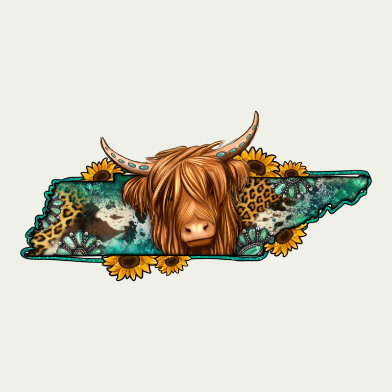 Tennessee Map Long Haired Cow Urban Heavy Tee by Jasminsmagicworld | Teevron