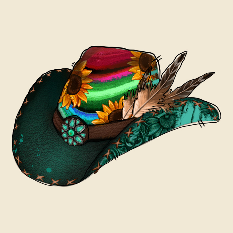 Aztec Sunflower Cowboy Hat Premium Tee by Jasminsmagicworld | Teevron