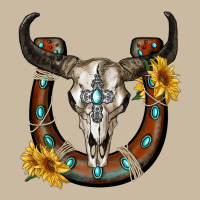 Bull Skull With Horseshoe Long Sleeve Tee | Teevron