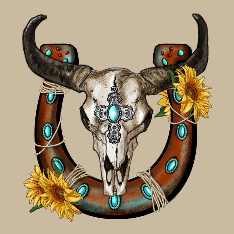 Bull Skull With Horseshoe Long Sleeve Tee by RanaPortraitStore | Teevron