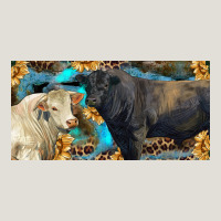Charolais And Black Angus Bull With Sunflower And Leopard Heavy Core Tee | Teevron