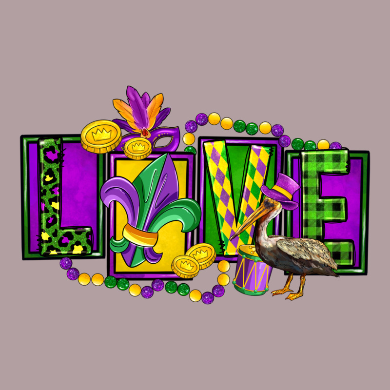 Mardi Gras Love Vintage Hoodie by FaDigitalArtStudio | Teevron