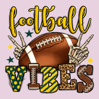 Football Vibes Yellow And Green Team Color Ladies Tee | Teevron