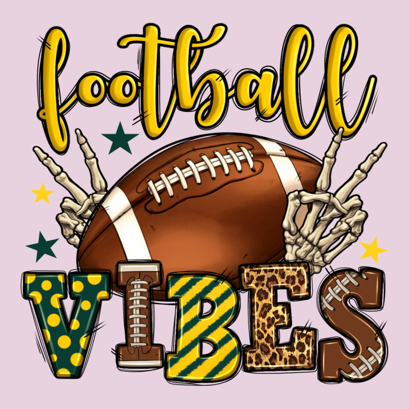 Football Vibes Yellow And Green Team Color Ladies Tee by HowdyJamesFarm | Teevron