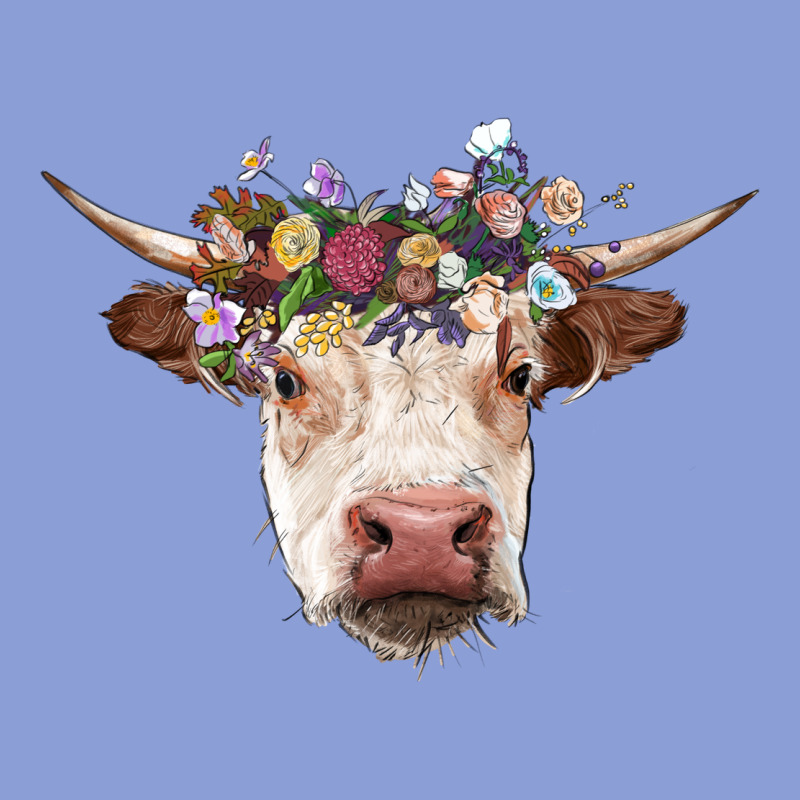 Hereford Cow With Floral Headband Long Sleeve Tee by RanaPortraitStore | Teevron